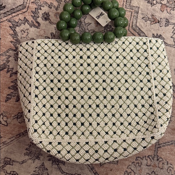 Anthropologie Celandine Wood Bead Bracelet Bag - Picture 8 of 9